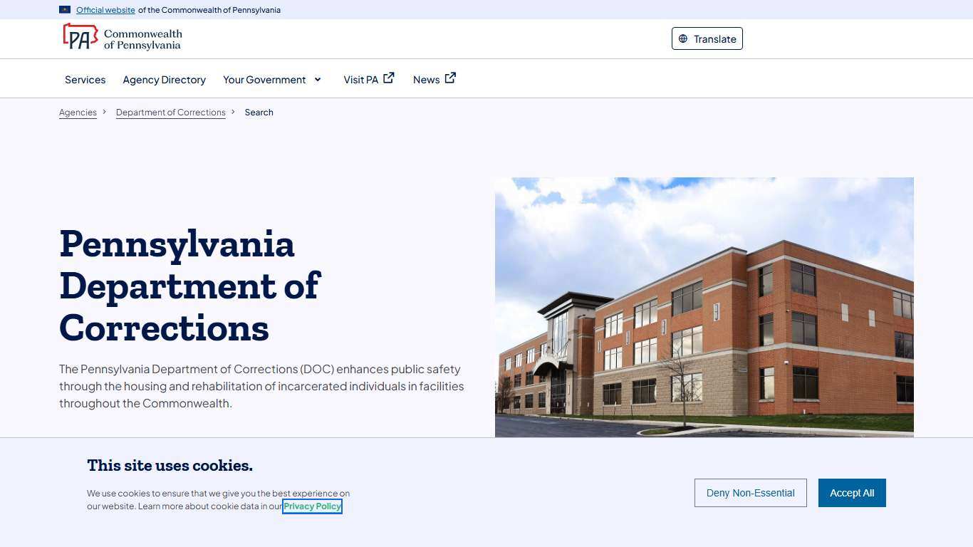 Search | Department of Corrections | Commonwealth of Pennsylvania